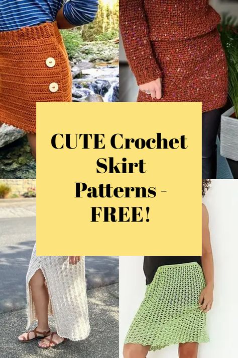 Pencil Skirts Designs, Maxi Crochet Skirt, Skirt Pattern Free, Skirt Patterns, Crochet Skirt Pattern, Crochet Bottoms, Crochet Skirts, Skirt Tutorial, All Free Crochet