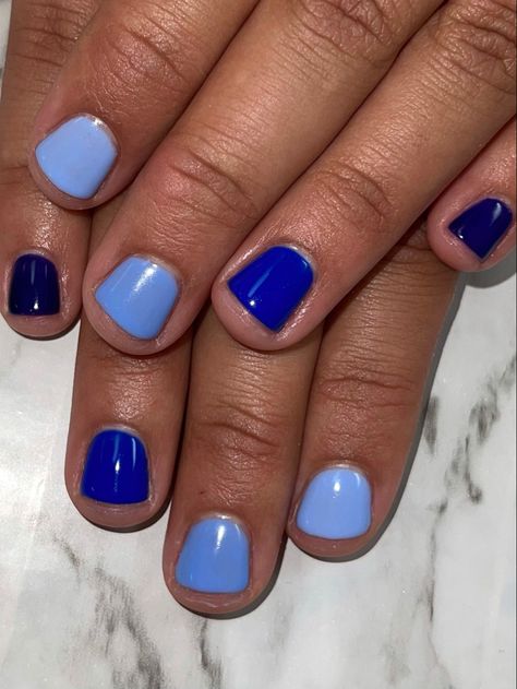 Monochromatic Blue Nails, Monochromatic Blue, Finger Nail Art, Blue Gel, Makeup Model, Nail Ring, Pretty Design, Gel Manicure, Nail Accessories