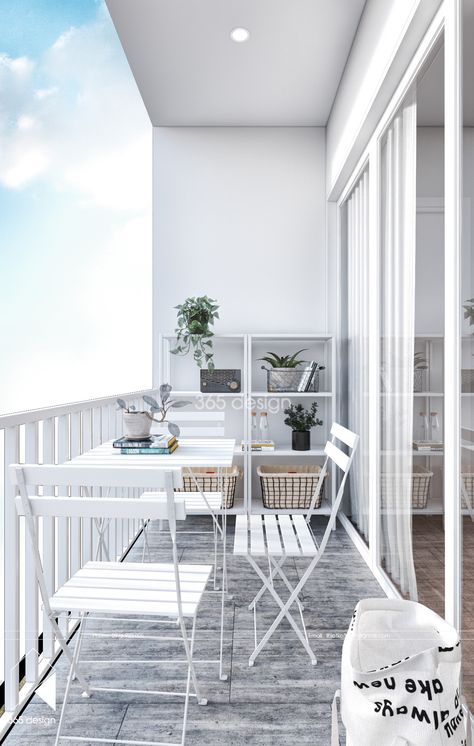 3 Soothing Scandinavian Interiors White Balcony, Balkon Decor, Balcony Decoration, House Balcony Design, Small Balcony Design, Home Balcony, Scandinavian Interiors, Small Balcony Decor, Room Deco