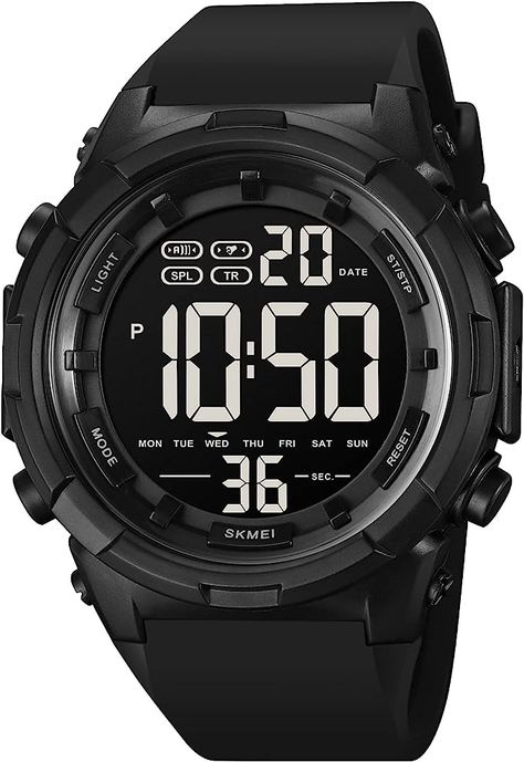 Amazon.com: FIZILI Mens Watch Digital Sports Watch LED Screen Military Watches, Large Dial Watch Waterproof Casual Army Watch Black : Jack F: Clothing, Shoes & Jewelry Mens Digital Watches, Waterproof Sports Watch, Casio Edifice, Army Watches, Wristwatch Fashion, Mens Watches Black, Military Watches, Waterproof Watch, Waterproof Led