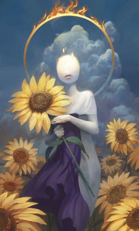 Peter Mohrbacher, The Sun Tarot Card, Sun Worship, The Sun Tarot, Paint Flowers, Art Painting Gallery, Sun Art, Mystical Art, God Art