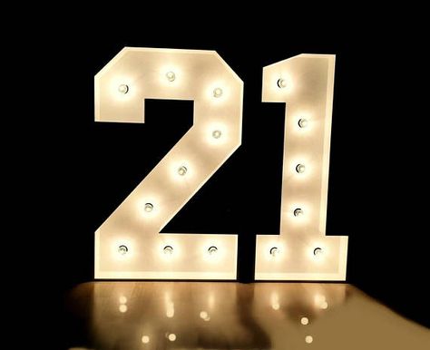 12-40" Large marquee numbers, large light up letters, metal marquee sign, light up letters, wedding Big 21 Numbers, 21st Birthday Lights, 21 Light Up Numbers, Backyard Party Decorations Birthday, Large Marquee Numbers, Large Light Up Letters, Number Lights, Light Up Numbers, Marquee Numbers