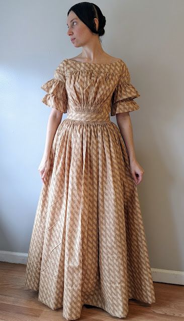 Making an 1847 Fan Front Yoke Dress | Modifying Laughing Moon 114 1850s Dress Pattern, 1840s Dress Pattern, 1830 Dress Pattern, 1870s Dress Casual, 1840s Fashion Plate, 1840 Dress, 1840s Dress, 1830s Dress, 1850s Dress