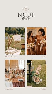 Bride To Be Instagram Story, Collage Template, Bride To Be, Instagram Story Template, Story Instagram, Story Template, Canva Templates, Photo Collage, Instagram Story