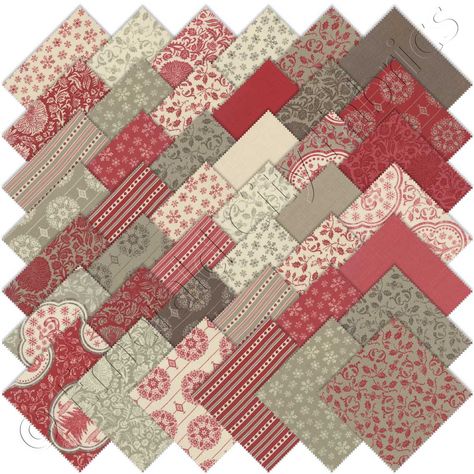 French General Quilts, Christmas Morning Fabric By Moda, Moda French General Fabric, Christmas Quilt Fabric Collections, 5" Charm Pack Quilt Patterns Free, French General Fabric, Nordic Noel Fabric, Moda Charm Packs, Boxes Ideas