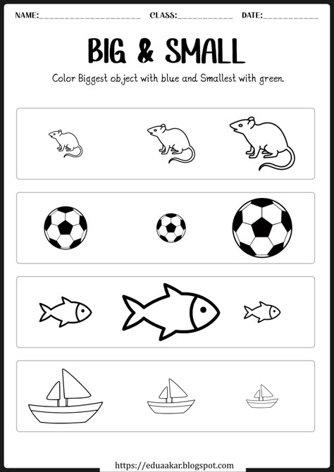 Concept Big And Small Worksheet, Up And Down Concept For Preschool, Gk Worksheets For Kindergarten, Gk Worksheet For Nursery, Science Worksheets For Preschool, Prenursery Worksheet, Big And Small Worksheets For Preschool, Big Or Small Worksheet, Big And Small Worksheets