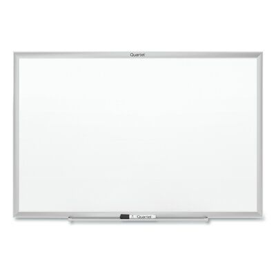 The attached marker tray provides convenient storage for accessories The aluminum frame is sturdy and stylish Smooth and durable, the board is best for moderate use The magnetic whiteboard can be used as a writing and display platform. Quartet Size: 4' x 6' , Frame Finish: Silver | Quartet Classic Wall Mounted Magnetic Whiteboard 48.0 H x 2.0 D in gray / whiteMetal / Steel in Silver | 4' x 6' | Wayfair White Board In Bedroom, Clean Dry Erase Board, Realistic Wishlist, Magnetic Whiteboard, Magnetic White Board, Classic Wall, Magnetic Board, White Rooms, Dry Erase Markers