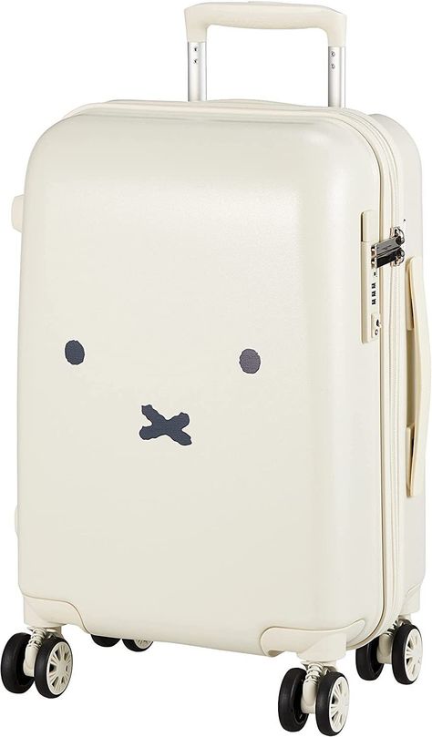 The Miffy Carry-On Travel Suitcase is a stylish and functional choice for any modern traveler. Featuring a white classic Miffy face design and made with high-quality materials, this travel suitcase is both practical and chic. It has been designed with travelers in mind and combines fashion with function for the ideal carry-on luggage. - Color: Cream- Materials: Polycarbonate + ABS- Total external dimensions: approximately 21.3"h x 14.2"w x 9.1"d inches- Total combined dimensions: approximately 4 Miffy Face, Cute Suitcases, Cute Luggage, Spinner Suitcase, Travel Suitcase, Pretty Bags, Suitcase Traveling, Cute Little Things, Carry On Luggage