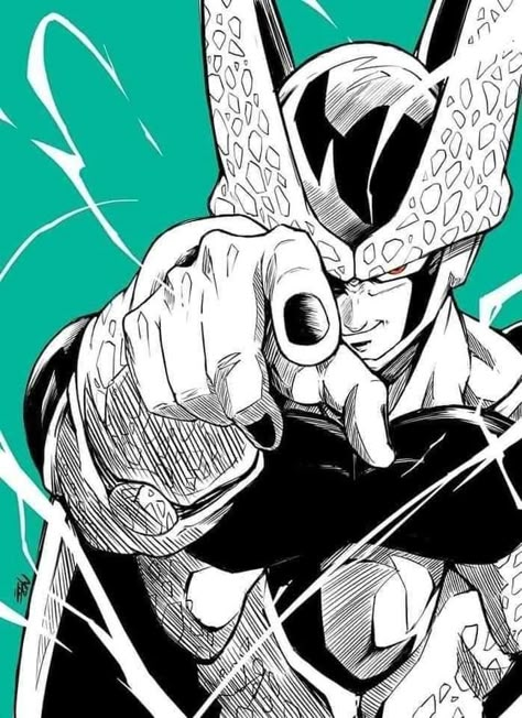 Cell Drawing Dbz, Cell Dbz Wallpapers, Perfect Cell Wallpaper, Dragon Ball Black And White, Manga Wallpaper Black And White, Cell Dragon Ball, Cell Dbz, Dbz Wallpapers, Ball Drawing