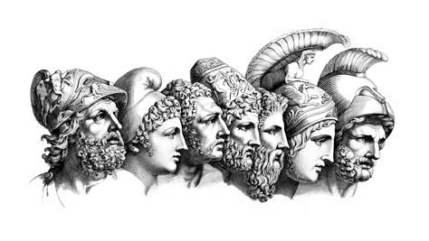 Greek heroes from the Iliad Menelaus Paris Diomedes Odysseus Nestor Achilles Agamemnon Wilhelm Tischbein ancient greek Greek mythology #Greece ancient greece #sketches #2K #wallpaper #hdwallpaper #desktop Greek Heroes, Classical Mythology, Heraklion, Roman History, Fine Art Portraits, Wood Engraving, Ancient Romans, Ancient Greece, Greek Mythology