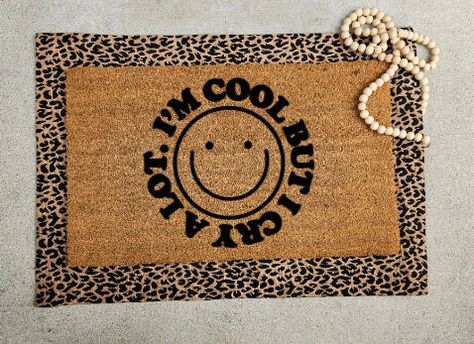 Layering Rug, I Cry A Lot, Baby Easter Basket, Retro Smiley Face, Funny Welcome Mat, Doormat Funny, Cry A Lot, Funny Decor, Layered Rugs