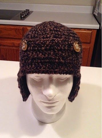 Trapper Hat Crochet, Trapper Hat Pattern, Crochet Earwarmers, Crocheted Shawls, Boys Hats, Crochet Mens Hat, Double Crochet Decrease, Crochet Men, Men Crochet