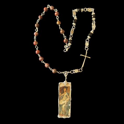 Deconstructed Rosary & Mixed Media Pendant with Jasper & French Art Deco Crystal Fragments French Art Deco, French Art, Rosary, Mixed Media, Art Deco, Media, Crystals, Pendant, On Instagram