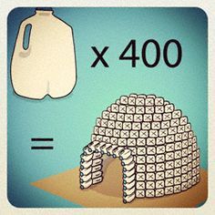 Cardboard Igloo, Operation Arctic Vbs, Build An Igloo, Milk Jug Igloo, Arctic Vbs, Milk Jug Crafts, Everest Vbs, Planet For Kids, Milk Jugs