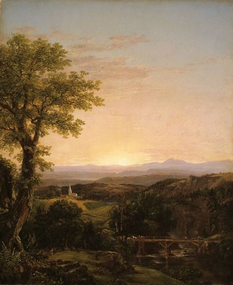 New England Scenery, 1839;  Thomas Cole (American, 1801-1848) England Scenery, Hudson River School Paintings, 19th Century Landscape, Hudson River School, American Painting, A4 Poster, Vintage Landscape, Art Institute Of Chicago, Landscape Artist