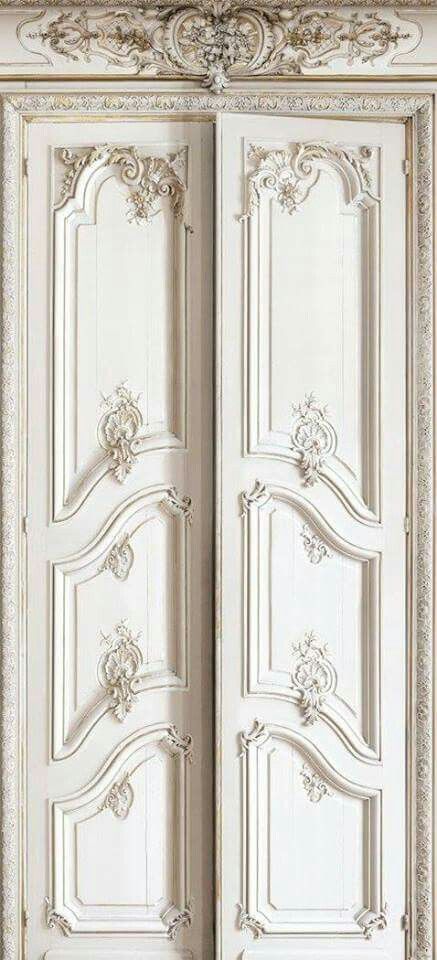 French Door Moulding, Door Moulding, Paneled Doors, Vibeke Design, Classic Doors, White Door, White Doors, French Door, Beautiful Doors