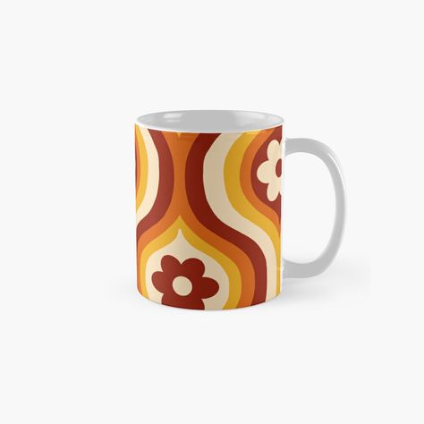 Get my art printed on awesome products. Support me at Redbubble #RBandME: https://www.redbubble.com/i/mug/Vintage-60s-70s-Retro-Style-by-BasedOnArt/149640928.9Q0AD?asc=u 70s Pottery, 70s Ceramics, 70s Retro Style, Retro Mug, Tea Bowl, Redbubble Products, 70s Retro, Pottery Ideas, Tea Bowls