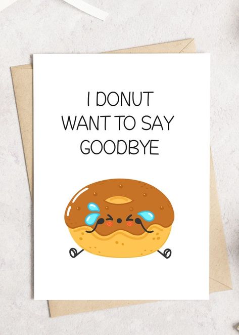 Goodbye Cards For Students, Diy Goodbye Cards, Coworker Leaving Card, Donut Cards, Farewell Greeting Cards, Farewell Greetings, Goodbye Cards, Farewell Card, Coworker Leaving