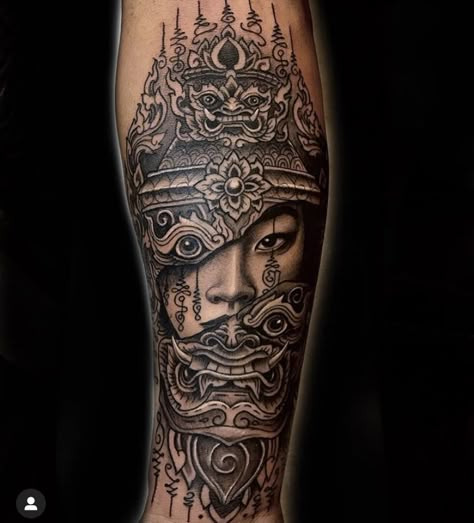 Khmer Sleeve Tattoo, Thai Forearm Tattoo, Khmer Dragon Tattoo, Cambodian Temple Tattoo, Cambodian Sleeve Tattoo, Cambodian Back Tattoo, Thai Warrior Tattoo, Myanmar Tattoo Art, Thai Temple Tattoo