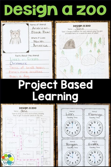 Project-based learning: Design a zoo! Perfect for 1st or 2nd grade, this project covers all of the subjects and is a ton of fun! Project Based Learning Elementary, Project Based Learning Kindergarten, Project Based Learning Math, Pbl Projects, Zoo Project, Inquiry Learning, Learning For Kids, Homeschool Projects, Problem Based Learning