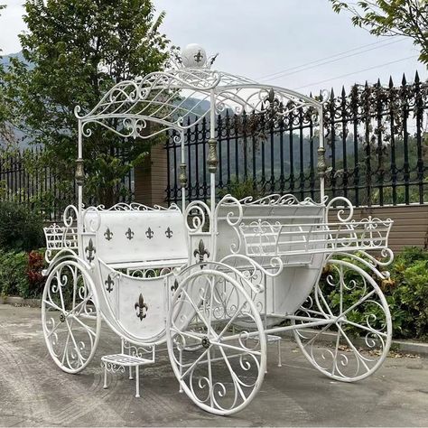 Outdoor Statues Sculpture, Wedding Carriage, Cinderella Carriage, Royal Christmas, Extravagant Wedding, Backyard Playground, Garden Accents, Outdoor Statues, Barbie House