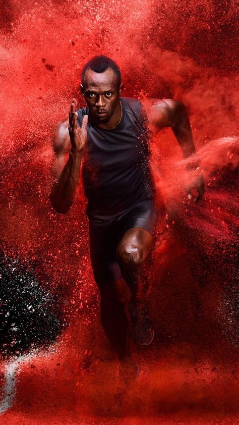 Usian Bolt, Gym Ads, Usain Bolt Running, Powder Photography, Running People, Photoshoot Wallpaper, Games Wallpaper, Athletics Track, Van Niekerk