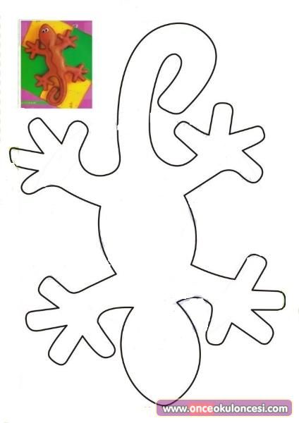 L Is For Lizard Craft, Gecko Template Free Printable, Lizard Template Free Printable, Salamander Craft, Lizard Template, Lizard Craft, Reptile Crafts, Jungle Crafts, Insect Crafts