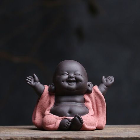 Buddhist Decor, Small Buddha Statue, Smiling Buddha, Buddha Home Decor, Handmade Desk, Chinese Buddha, Baby Buddha, Buddha Garden, Buddha Decor