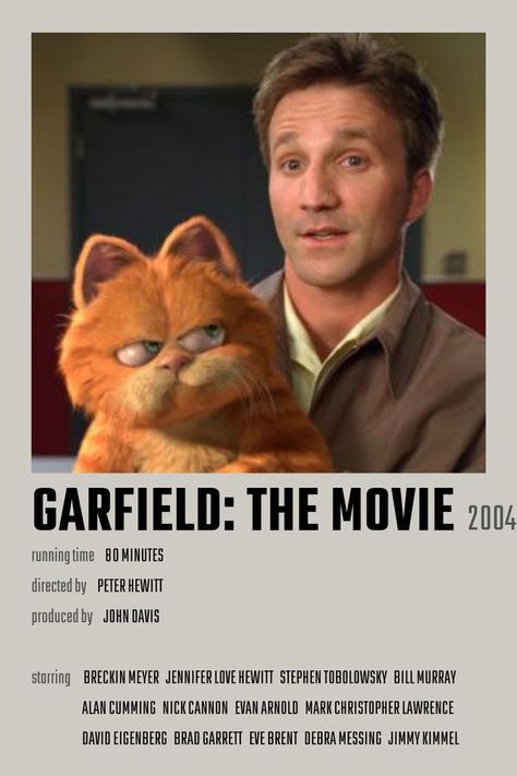 Garfield The Movie, Garfield Images, Disney Movie Posters, Y2k Nostalgia, Film Netflix, Poster Boys, Film Posters Vintage, Kids' Movies, Movie Marathon