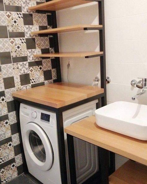 Small Apartment Furniture, Small Bathroom Layout, Bathroom Design Layout, Small Bathroom Storage, Bathroom Inspiration Decor, Diy Home Furniture, Bathroom Layout, Laundry Room Design, Space Saving Furniture