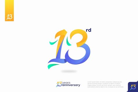 Number 13 logo icon design 13rd birthday... | Premium Vector #Freepik #vector #year #13 #year-anniversary #anniversary-logo 13 Logo Design Number, 13 Anniversary, Safety Quotes, Product Ads, Birthday Logo, 13th Anniversary, Logo Icon Design, Microsoft Office Word, Office Word