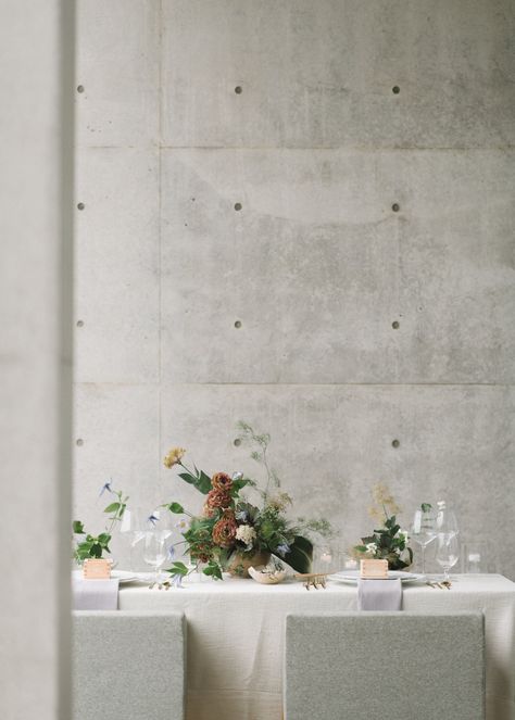 Naoshima Island, Studio Mondine, Floral Wedding Inspiration, Japan Wedding, Japanese Wedding, Tablescape Inspiration, Wedding Decor Inspiration, Neutral Wedding, Minimal Wedding