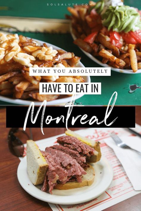 Must eat Montreal foods, what to eat in Montreal, foods to try in Montreal, best poutine in Montreal, traditional Montreal food, traditional Canadian food, best bagels in Montreal, Montreal Food Tours #Montreal #canada #quebec Best Bagels In Montreal, Visit Quebec, Montreal Trip, Canadian Train, Montreal Food, Canada Montreal, Montreal Travel, Canada Trip, Foods To Try