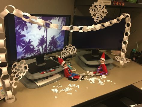 Party Elf On The Shelf Ideas, Elf In The Shelf Office Ideas, Elf On The Self Office Ideas, Elf On Shelf Ideas For Office, Elf On The Shelf Office Pranks, Elf On Shelf Workplace, Workplace Elf On The Shelf, Office Elf Ideas, Office Elf On A Shelf Ideas