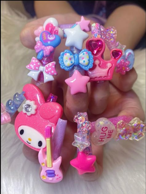 Harajuku Nails, Gyaru Nails, Junk Nails, Queen Nails, Glamorous Nails, Really Cute Nails, Soft Nails, Kawaii Nails, Glam Nails