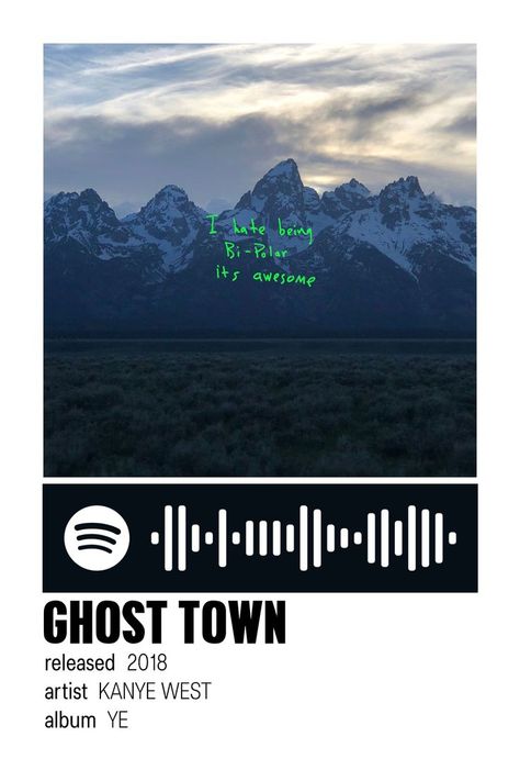 Ghost Town Kanye West, Kanye West Albums, Ghost Town, Ghost Towns, Kanye West, Poster Print, Ghost, Poster Prints