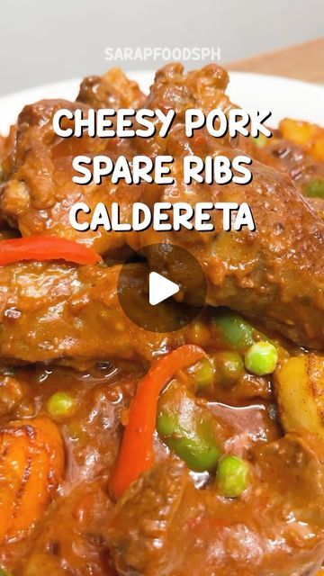 sarapfoodsph on Instagram: "Cheesy Pork Spare Ribs Caldereta 😋 #pork #spareribs #cheesy #food #foodies #foodlover #foodiesofinstagram" Pork Caldereta Recipe Filipino Food, Caldereta Recipe Filipino Food, Pork Caldereta Recipe, Recipe Filipino Food, Caldereta Recipe, Spareribs Recipe, Cheesy Food, Pork Spareribs, Pork Spare Ribs