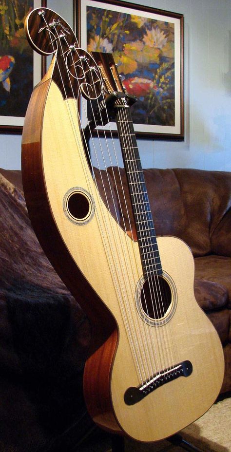 Bearsdell Harp guitar Harp Guitar, Play That Funky Music, Unique Guitars, Piano Chords, Beautiful Guitars, Mandolin, Custom Guitars, Music Guitar, String Instruments