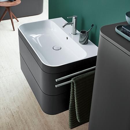 Duravit Happy D.2 Plus| Complementary programm to the design classic | Duravit Small Washroom Design, Narrow House Designs, Toilet Vanity, Italian Family, Washbasin Design, Washroom Design, Happy D, Bathroom Design Inspiration, Ensuite Bathroom