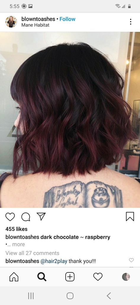 Raspberry Balayage, Brunette Balayage, Hair Things, Balayage Brunette, Chocolate Cherry, Chocolate Raspberry, Balayage Hair, Auburn, Curly Hair