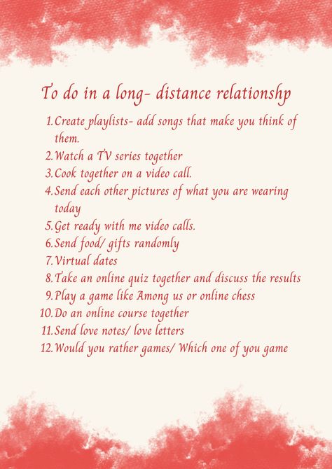 How To Surprise Your Long Distance Bf, Things To Do In Online Relationship, Things To Do With Your Long Distance Girlfriend, Cute Things To Send To Your Girlfriend Long Distance, Long Distance Ideas For Boyfriend, What To Do In A Long Distance Relationship, Fun Things To Do Long Distance, Ldr Questions For Him, Long Distance Love Language