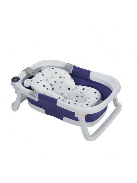 Cochildor Baby Bathtub For Infants To Toddler, With Soft Cushion & Thermometer, Foldable Baby Bathtub, Portable Travel Baby Tub For NewbornI discovered amazing products on SHEIN.com, come check them out! Newborn Sink Bath, Baby Bath Accessories, Newborn Bath Tub, Summer Infant Bath Seat, Bathing Products, Baby Tub, Baby Bath Tub, Travel Baby, Portable Travel