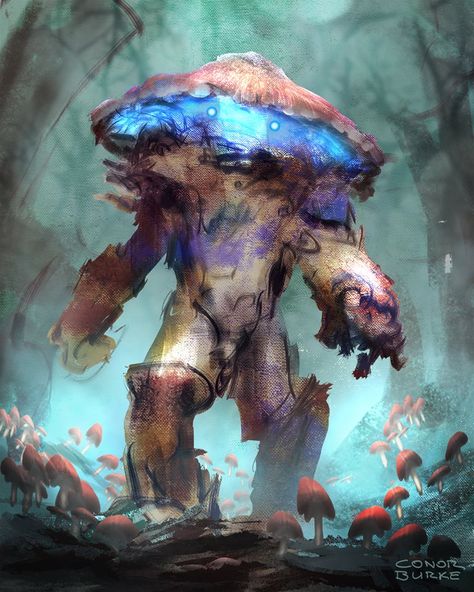 Mushroom Armor, Mushroom Monster Art, Mushroom Knight, Dnd Mushroom, Myconid Character Art, Mushroom Monster, Knight Armor, Realistic Art, Elder Scrolls