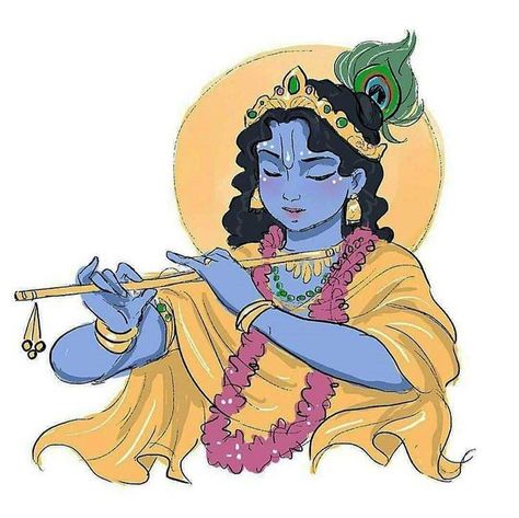 Lord Krishna Digital Art, Lord Krishna Illustration, Krishna Illustration Art, Cute Krishna Painting, Krishna Illustration, Lord Krishna Drawing, Radha Krishna Drawing, Bhagwat Geeta, Krishna Drawing