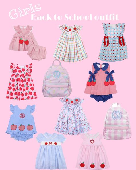 Back to school outfit. Girls back to school outfit. Cecil and Lou back to school. Cecil and Lou girl outfits. Girls Back To School Outfits, Cecil And Lou, Girls Back, Back To School Outfit, Girl's Back, Red Gingham, Back To School Outfits, School Outfit, School Outfits