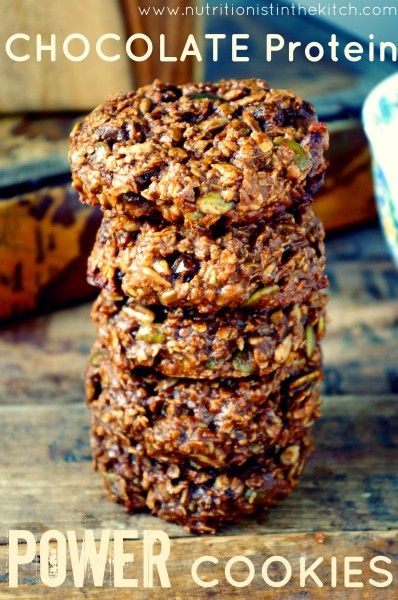 Power Cookies, Biscuits Diététiques, Protein Powder Recipes, Protein Power, Desserts Vegan, Protein Cookies, Chocolate Protein, Healthy Chocolate, Energy Bars