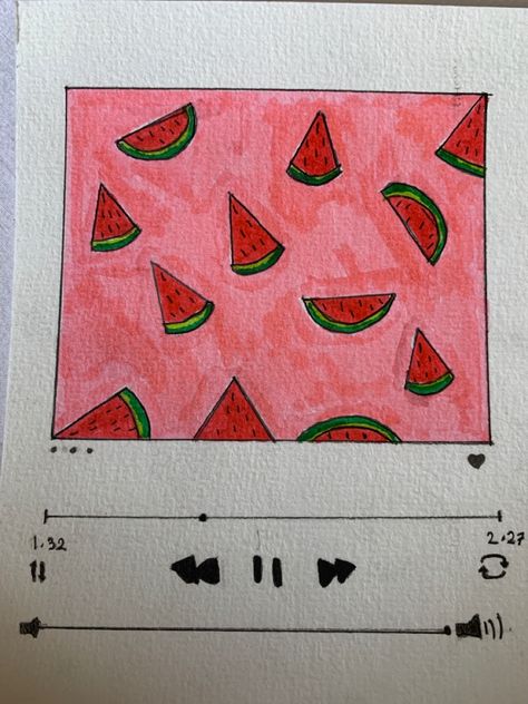 #aesthetic #fashion #watermelon Easy Watermelon Drawing, Watermelon Drawing For Kids, Cute Watermelon Drawing, Watermelon Doodle, Watermelon Drawing, Watermelon Painting, Cute Watermelon, Bullet Journal Paper, Diy Birthday Gifts For Friends