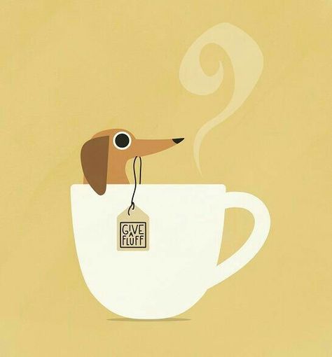 Arte Dachshund, Doxie Art, Tea Photo, Dachshund Breed, Time For Tea, Dachshund Art, Posca Art, 강아지 그림, Most Popular Dog Breeds