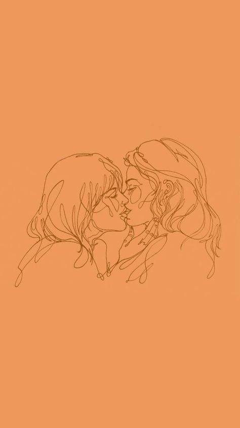 Girls Friendship Aesthetic, 2 Girls Friendship, Orange Tumblr, Friendship Aesthetic, Girls Friendship, Aesthetic Drawings, Arte Indie, Anniversary Art, Lesbian Art