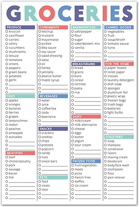 Amazon.com : Sweetzer & Orange FastCheck Grocery List Magnet Pad for Fridge. 6x9” Magnetic Notepad with Printed Shopping List Items and Blank Grocery Shopping Spaces. 60 Page Notepad Weekly Planner : Office Products Master Grocery List, Weekly Planner Print, Food Shopping List, Honey Bread, Grocery List Template, Banana Coffee, Green Beans And Potatoes, Grocery Shopping List, Apartment Checklist